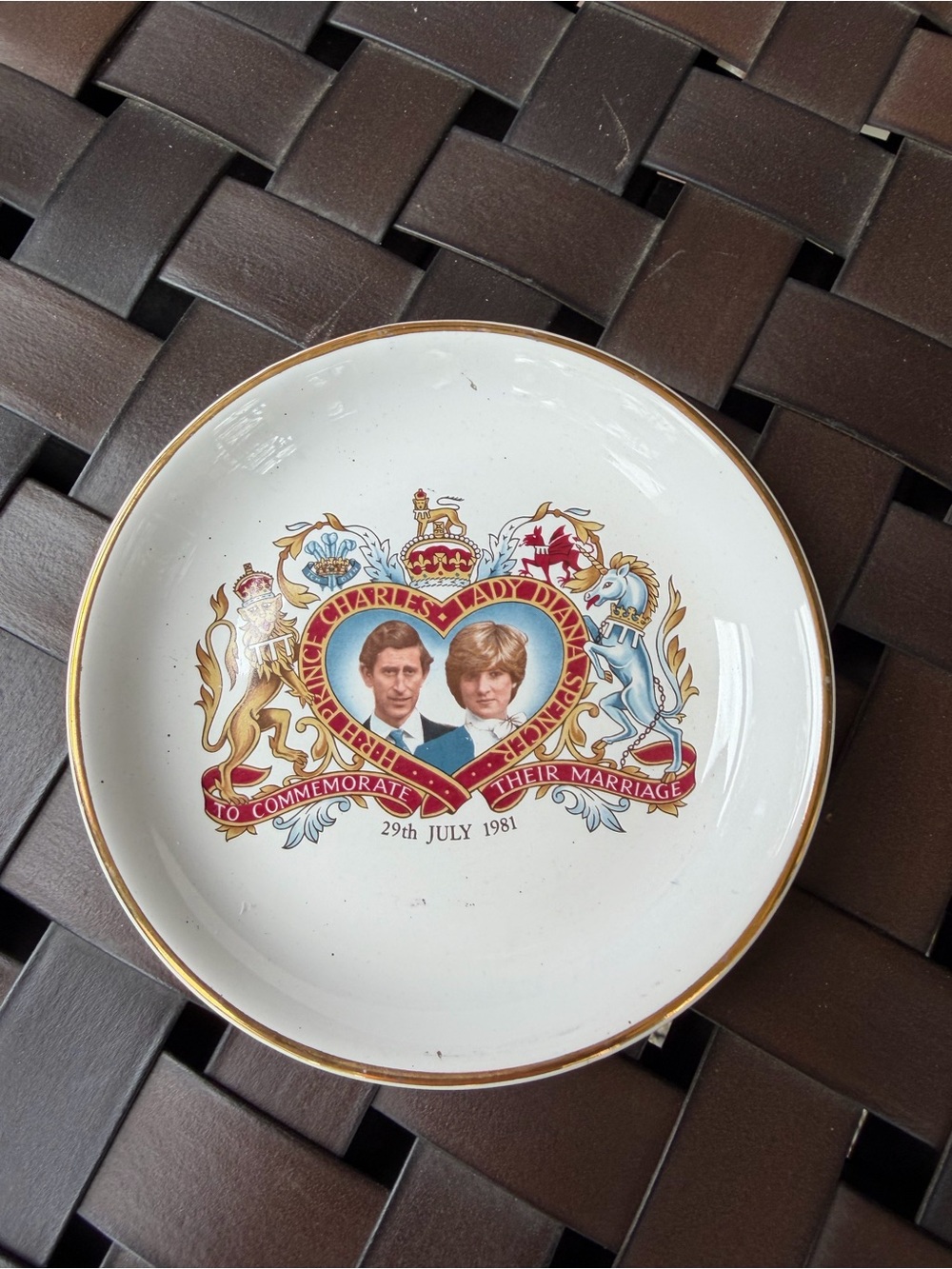 Princess Diana Marriage Commemorative Souvenir Plate 5 1/2”